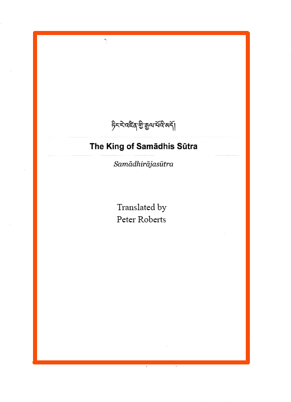 (image for) SUP King of Samadhi Root Text translated by Roberts